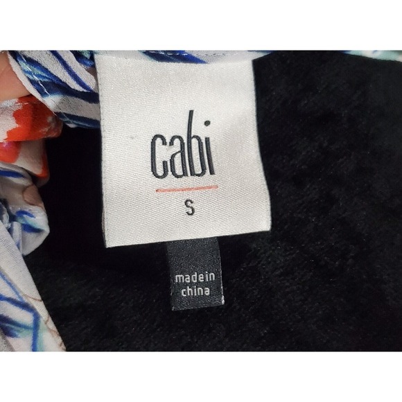 Cabi Women's White Floral 100% Polyester V-Neck Sleeveless Casual Top Blouse S - Picture 7 of 12